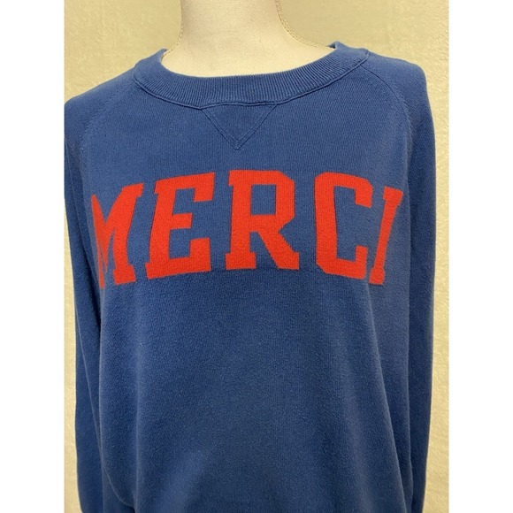 Gap Raglan Crew Neck Sweater Merci Graphic Women's Size Large - Picture 2 of 12